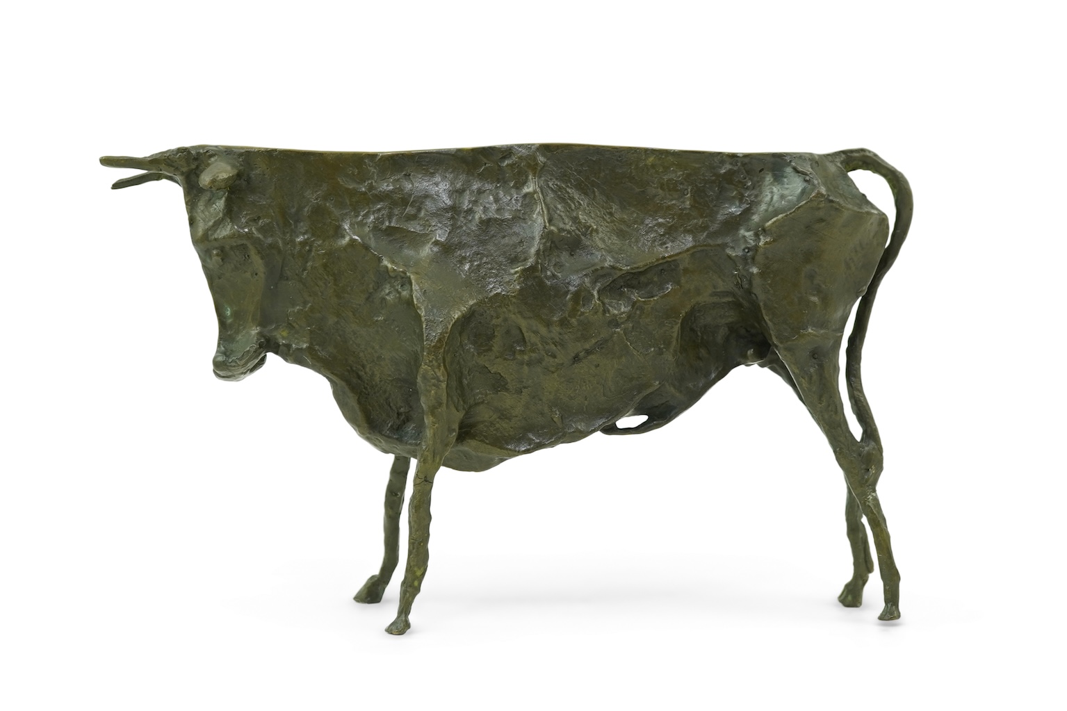 After Pablo Picasso (Spanish 1881-1973): A patinated bronze figure of an Andalusian bull